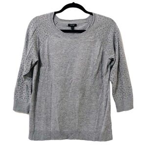 Apt9 Jeweled Sleeve Sweater - grey